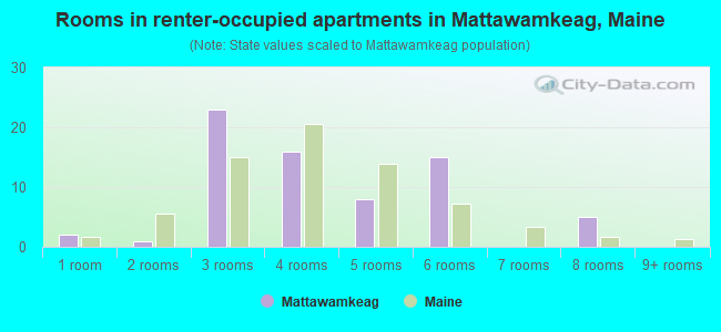 Rooms in renter-occupied apartments in Mattawamkeag, Maine