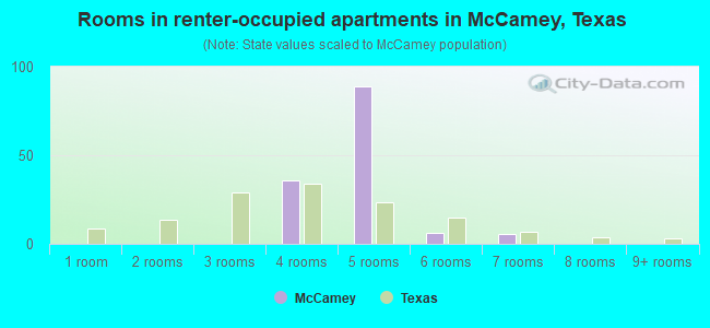 Rooms in renter-occupied apartments in McCamey, Texas