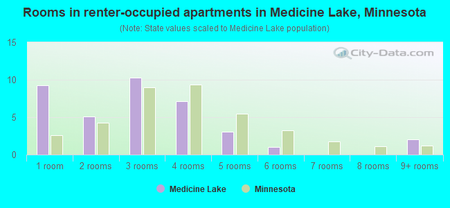 Rooms in renter-occupied apartments in Medicine Lake, Minnesota