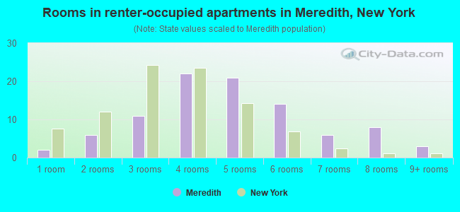 Rooms in renter-occupied apartments in Meredith, New York