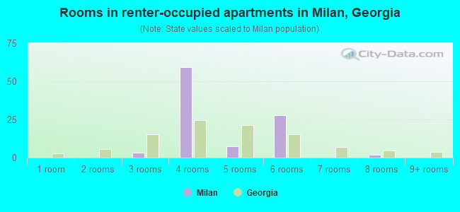 Rooms in renter-occupied apartments in Milan, Georgia