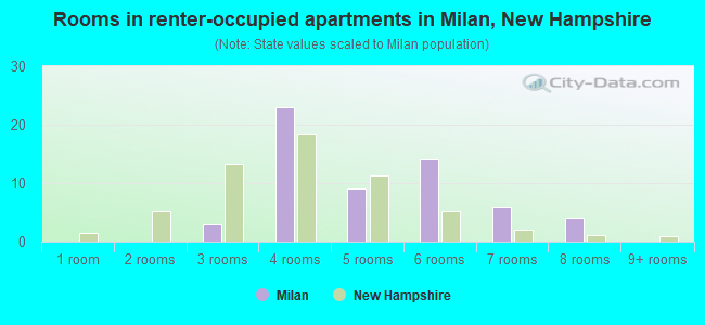 Rooms in renter-occupied apartments in Milan, New Hampshire