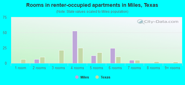 Rooms in renter-occupied apartments in Miles, Texas