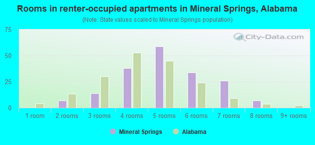 Rooms in renter-occupied apartments in Mineral Springs, Alabama
