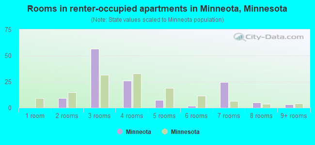 Rooms in renter-occupied apartments in Minneota, Minnesota