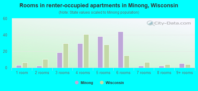 Rooms in renter-occupied apartments in Minong, Wisconsin