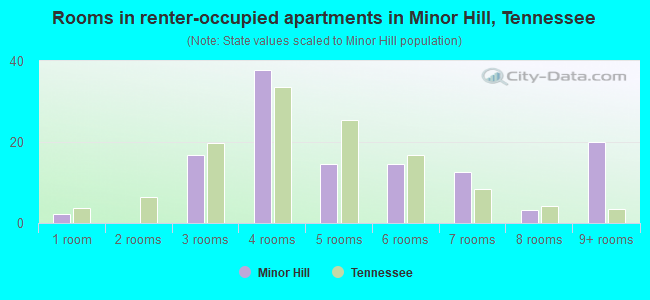 Rooms in renter-occupied apartments in Minor Hill, Tennessee