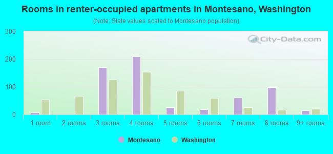 Rooms in renter-occupied apartments in Montesano, Washington