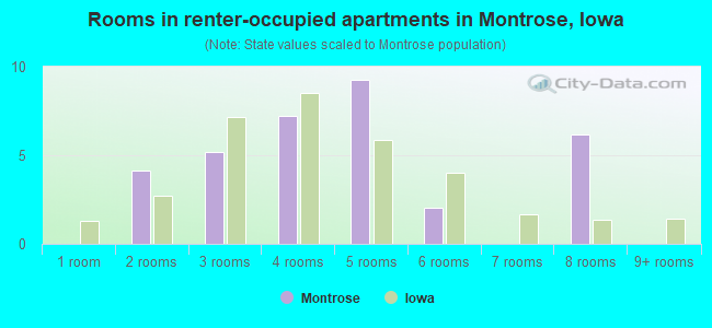 Rooms in renter-occupied apartments in Montrose, Iowa
