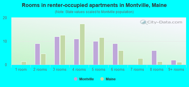 Rooms in renter-occupied apartments in Montville, Maine