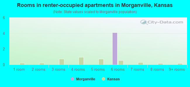 Rooms in renter-occupied apartments in Morganville, Kansas