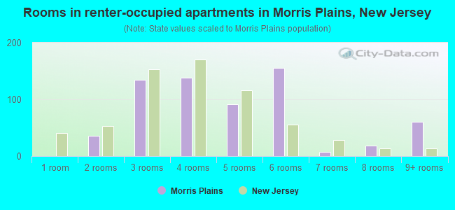 Rooms in renter-occupied apartments in Morris Plains, New Jersey