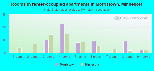 Rooms in renter-occupied apartments in Morristown, Minnesota