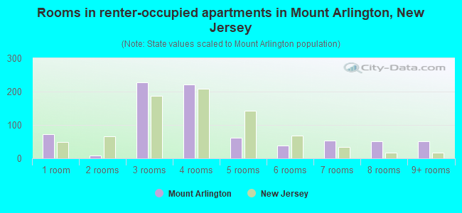 Rooms in renter-occupied apartments in Mount Arlington, New Jersey