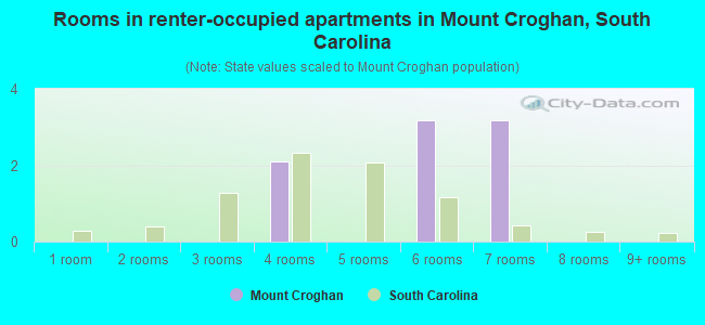 Rooms in renter-occupied apartments in Mount Croghan, South Carolina