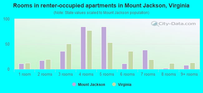 Rooms in renter-occupied apartments in Mount Jackson, Virginia