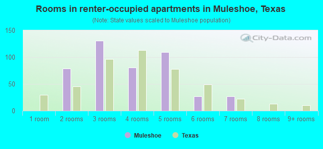 Rooms in renter-occupied apartments in Muleshoe, Texas