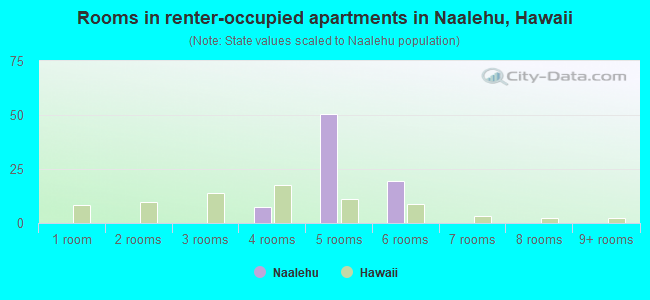 Rooms in renter-occupied apartments in Naalehu, Hawaii