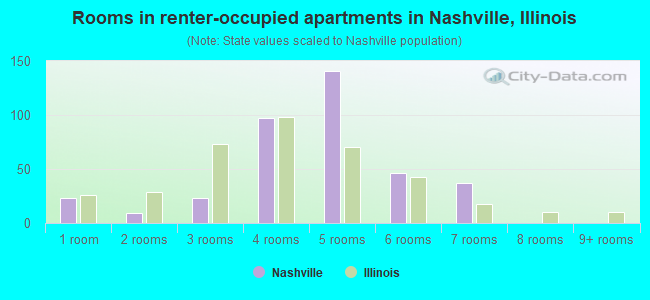 Rooms in renter-occupied apartments in Nashville, Illinois