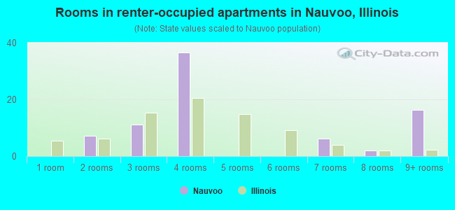 Rooms in renter-occupied apartments in Nauvoo, Illinois