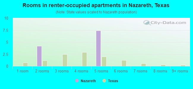 Rooms in renter-occupied apartments in Nazareth, Texas