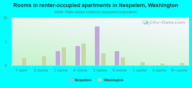 Rooms in renter-occupied apartments in Nespelem, Washington