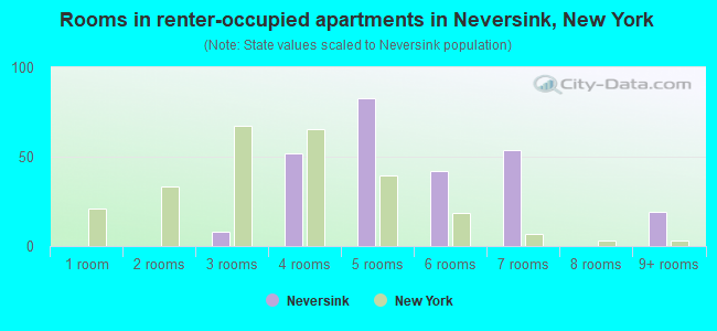 Rooms in renter-occupied apartments in Neversink, New York