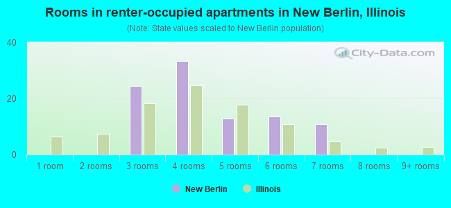 Rooms in renter-occupied apartments in New Berlin, Illinois