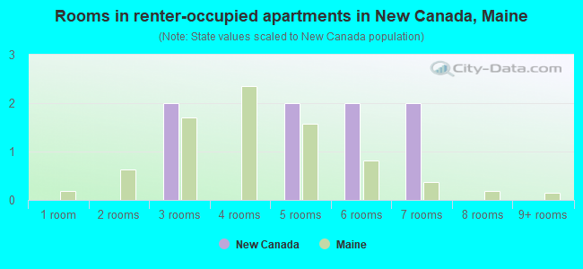Rooms in renter-occupied apartments in New Canada, Maine