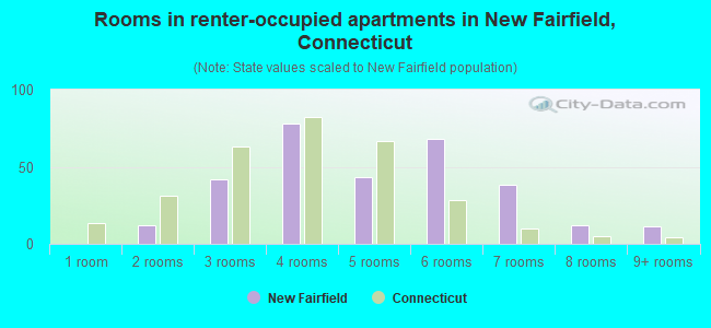 Rooms in renter-occupied apartments in New Fairfield, Connecticut