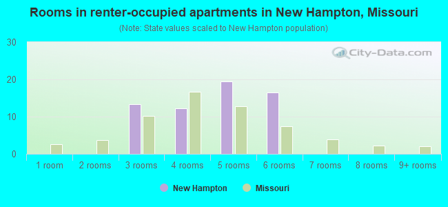 Rooms in renter-occupied apartments in New Hampton, Missouri