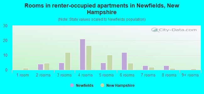 Rooms in renter-occupied apartments in Newfields, New Hampshire