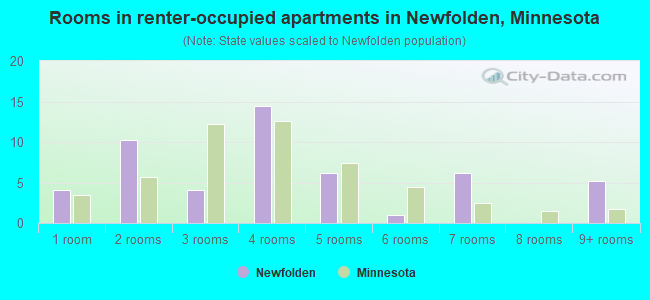 Rooms in renter-occupied apartments in Newfolden, Minnesota