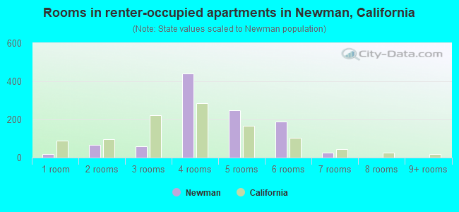 Rooms in renter-occupied apartments in Newman, California