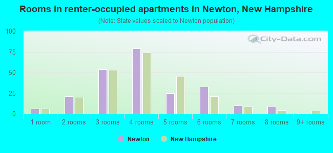 Rooms in renter-occupied apartments in Newton, New Hampshire