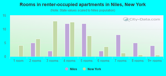 Rooms in renter-occupied apartments in Niles, New York