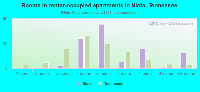 Rooms in renter-occupied apartments in Niota, Tennessee