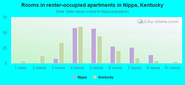 Rooms in renter-occupied apartments in Nippa, Kentucky