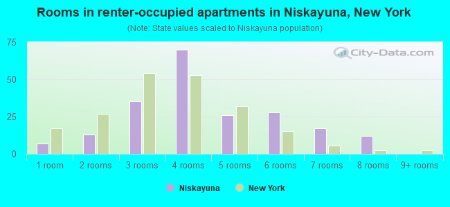 Rooms in renter-occupied apartments in Niskayuna, New York