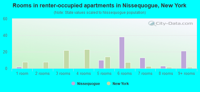Rooms in renter-occupied apartments in Nissequogue, New York