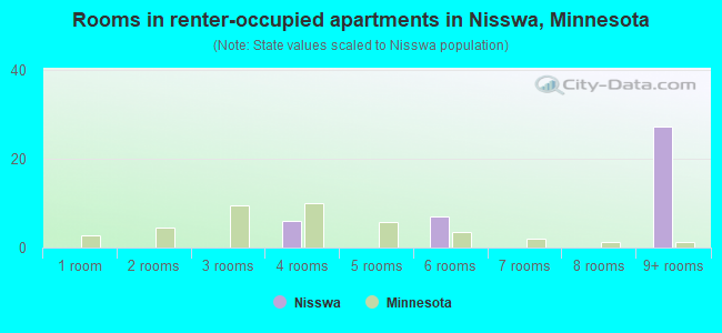 Rooms in renter-occupied apartments in Nisswa, Minnesota