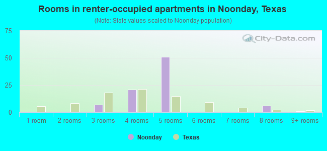 Rooms in renter-occupied apartments in Noonday, Texas