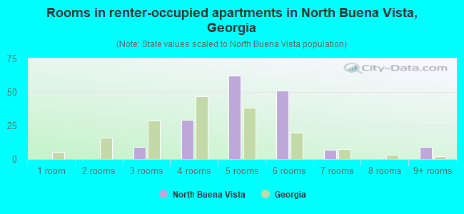 Rooms in renter-occupied apartments in North Buena Vista, Georgia