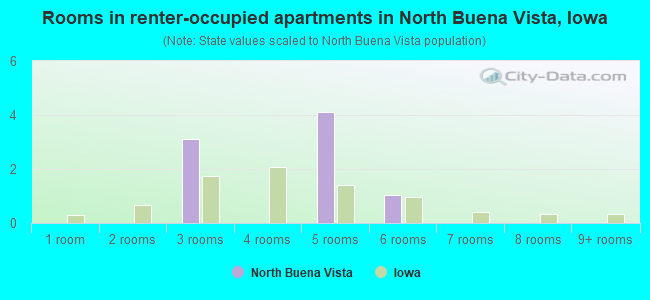 Rooms in renter-occupied apartments in North Buena Vista, Iowa