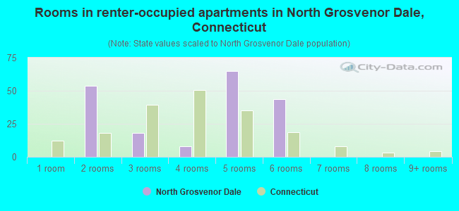 Rooms in renter-occupied apartments in North Grosvenor Dale, Connecticut