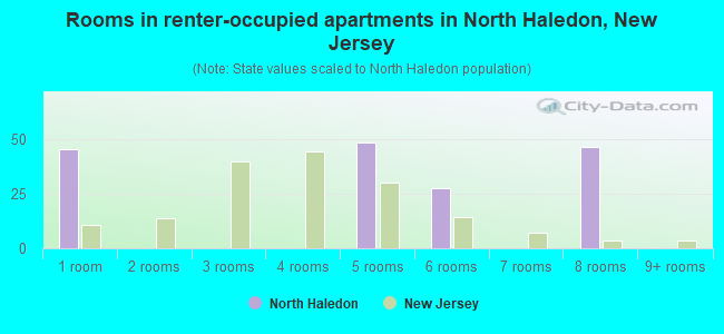 Rooms in renter-occupied apartments in North Haledon, New Jersey