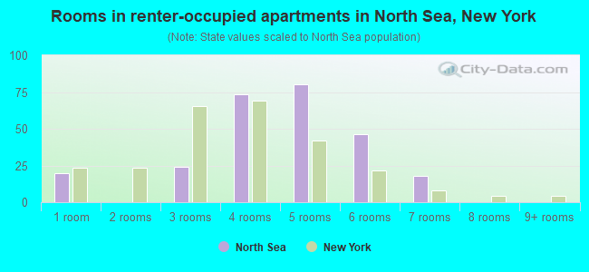 Rooms in renter-occupied apartments in North Sea, New York