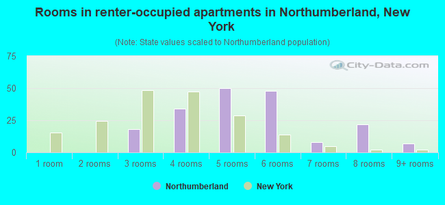 Rooms in renter-occupied apartments in Northumberland, New York