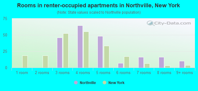 Rooms in renter-occupied apartments in Northville, New York