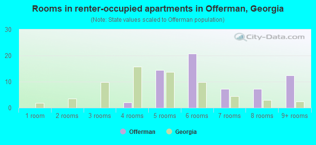 Rooms in renter-occupied apartments in Offerman, Georgia